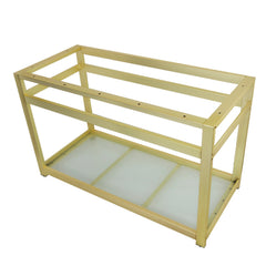 Console Sink Base, Commercial with Glass Shelf in Brushed Brass
