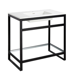 Console Sink Base, Orchard, 36 in Angular Frame in Matte Black