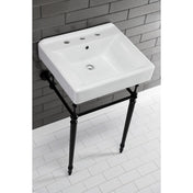 Console Sink Basin, Concord, 20-Inch Ceramic, 3-Hole in White