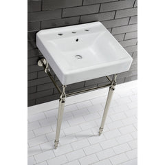 Console Sink Basin, Concord, 20-Inch Ceramic, 3-Hole in White