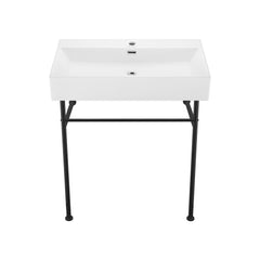 Console Sink, Claire, 30 in with Front Towel Bar in Ceramic