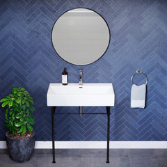 Console Sink, Claire, 30 in with Front Towel Bar in Ceramic