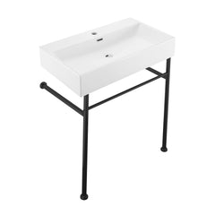Console Sink, Claire, 30 in with Front Towel Bar in Ceramic
