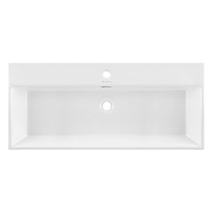 Console Sink, Claire, Ceramic, 1 Faucet Hole, White/Chrome