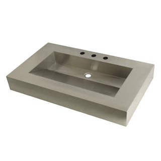 Console Sink, Commercial, 37-Inch 3-Hole in Brushed Stainless Steel