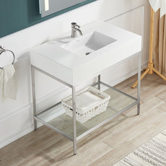 Console Sink Frame, Ventura, 36 in. in Brushed Nickel