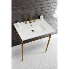 Console Sink Legs, Edwardian, Brass, Brushed Brass