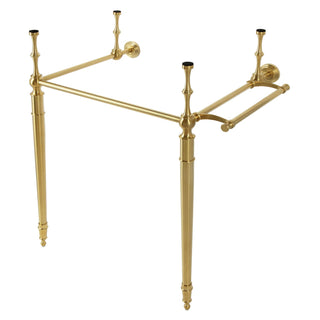 Console Sink Legs, Edwardian, with Towel Bar in Brushed Brass