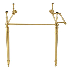 Console Sink Legs, Edwardian, with Towel Bar in Brushed Brass