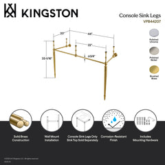 Console Sink Legs, Fauceture, Brass in Polished Chrome