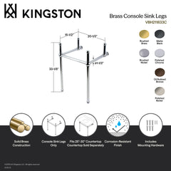 Console Sink Legs, Heirloom, Brass in Oil Rubbed Bronze