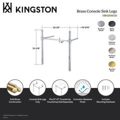 Console Sink Legs, Sona, Convergent Brass in Brushed Nickel