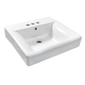 Console Sink, NuvoFusion, 20-Inch Ceramic with 3-Hole Drilling in White