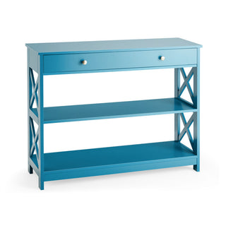 Console Table, 3-Tier, Manufactured Wood and Metal, Sled Base