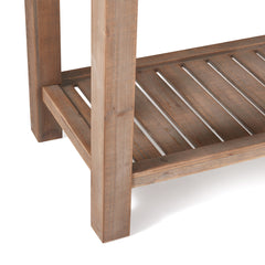 Console Table, 42.1 in W with Black Top and Distressed Finish