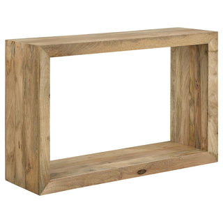 Console Table, 46 in Wide, Solid Mango Wood in Brown