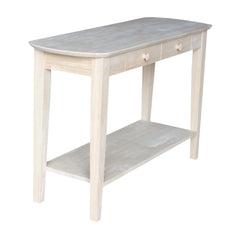 Console Table, 46 in Wide, Solid Wood with Tapered Legs