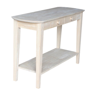 Console Table, 46 in Wide, Solid Wood with Tapered Legs