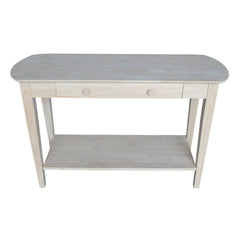Console Table, 46 in Wide, Solid Wood with Tapered Legs