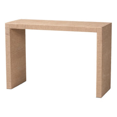 Console Table, 47.2 in Wide, Natural Brown with Wood Frame