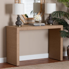 Console Table, 47.2 in Wide, Natural Brown with Wood Frame