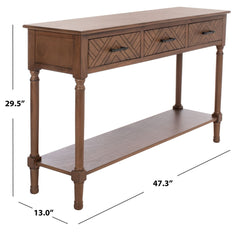 Console Table, 47.3-Inch, Solid Wood Top, Brown