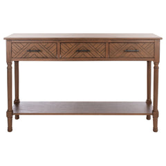 Console Table, 47.3-Inch, Solid Wood Top, Brown