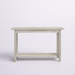 Console Table, 48 in Wide, Unfinished Solid Rubberwood with Lower Shelf