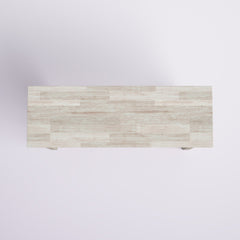 Console Table, 48 in Wide, Unfinished Solid Rubberwood with Lower Shelf