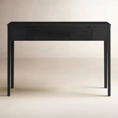 Console Table, 48 in Wide with Black Wire-Brushed Finish