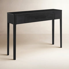 Console Table, 48 in Wide with Black Wire-Brushed Finish