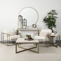 Console Table, 50 in W, Solid Mango Wood Top with Metal Base