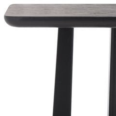 Console Table, 54 in Wide, Black with Cutout Trestle Base