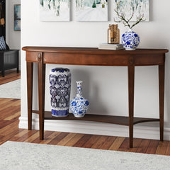 Console Table, 54 in Wide, Nutmeg with Tapered Legs