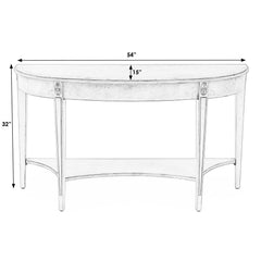 Console Table, 54 in Wide, Nutmeg with Tapered Legs