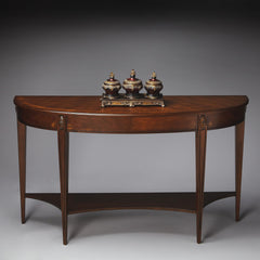 Console Table, 54 in Wide, Nutmeg with Tapered Legs
