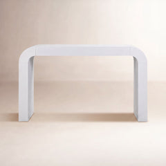 Console Table, 54 Inch Wide, Acacia and Engineered Wood, White
