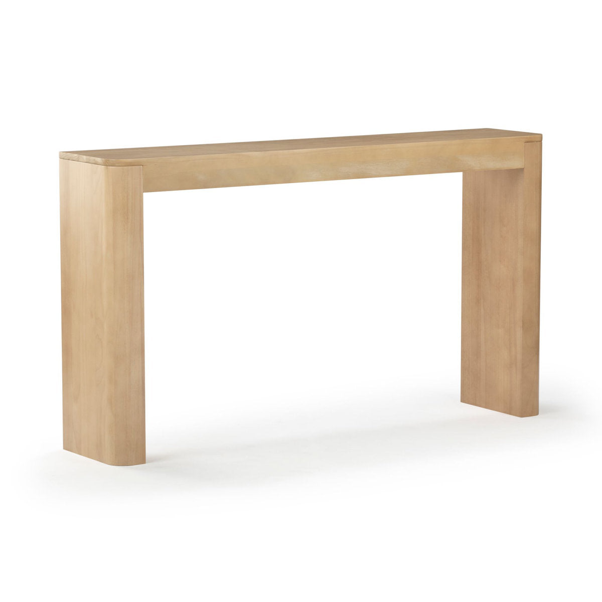 Console Table, 56 in W, Blonde Pine Wood
