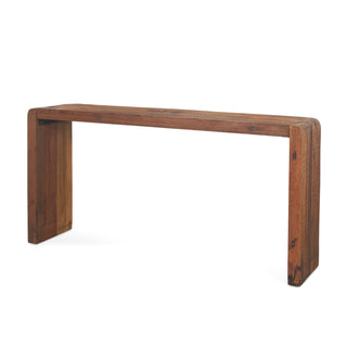 Console Table, 60 in Solid Reclaimed Wood with Brown Finish