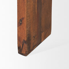 Console Table, 60 in Solid Reclaimed Wood with Brown Finish