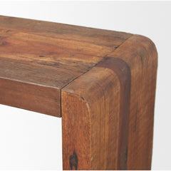 Console Table, 60 in Solid Reclaimed Wood with Brown Finish