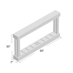 Console Table, 60 in Wide, Natural Solid Wood with Beige Base