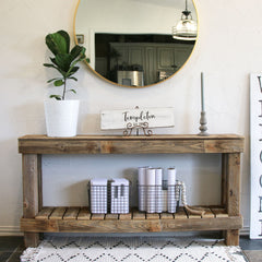 Console Table, 60 Inch, Natural Reclaimed Pine
