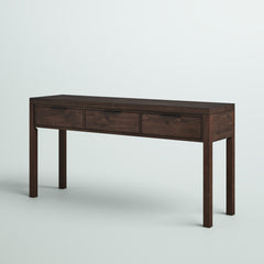Console Table, 60 Inch Wide, Solid Pine, Warm Walnut Brown