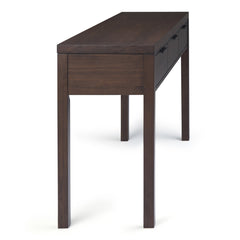 Console Table, 60 Inch Wide, Solid Pine, Warm Walnut Brown