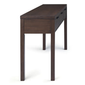 Console Table, 60 Inch Wide, Solid Pine, Warm Walnut Brown