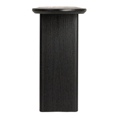 Console Table, 63 in Long, Black Solid Wood Top and Base