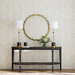Console Table, 64 in Wide, Black Rubberwood and Oak with Brushed Gold Bars