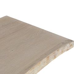 Console Table, 68 in Wide, Natural Oak Top with Black Iron Base