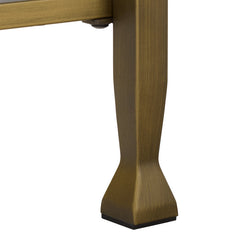 Console Table and Media Stand, 3-Tier Tempered Glass with Antique Brass Iron Base